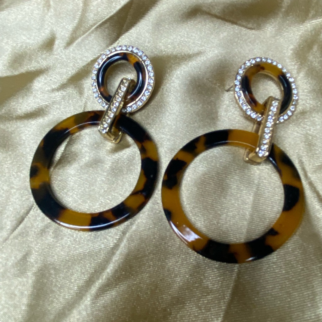 Statement Tortoise Double Loop Earrings